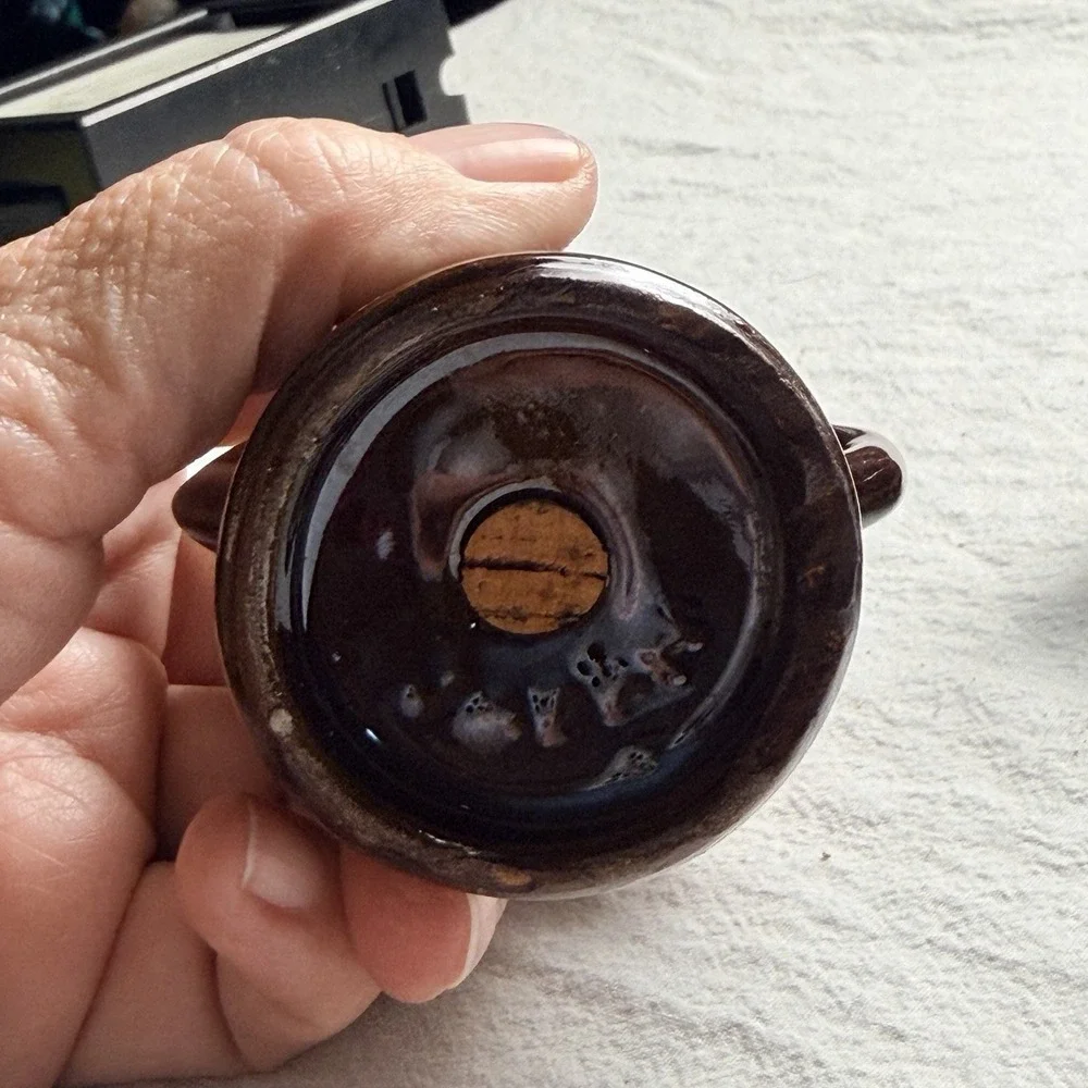 Vintage Brown Ceramic Tea Kettle & Coffee Pot Salt & Pepper Shakers JAPAN
